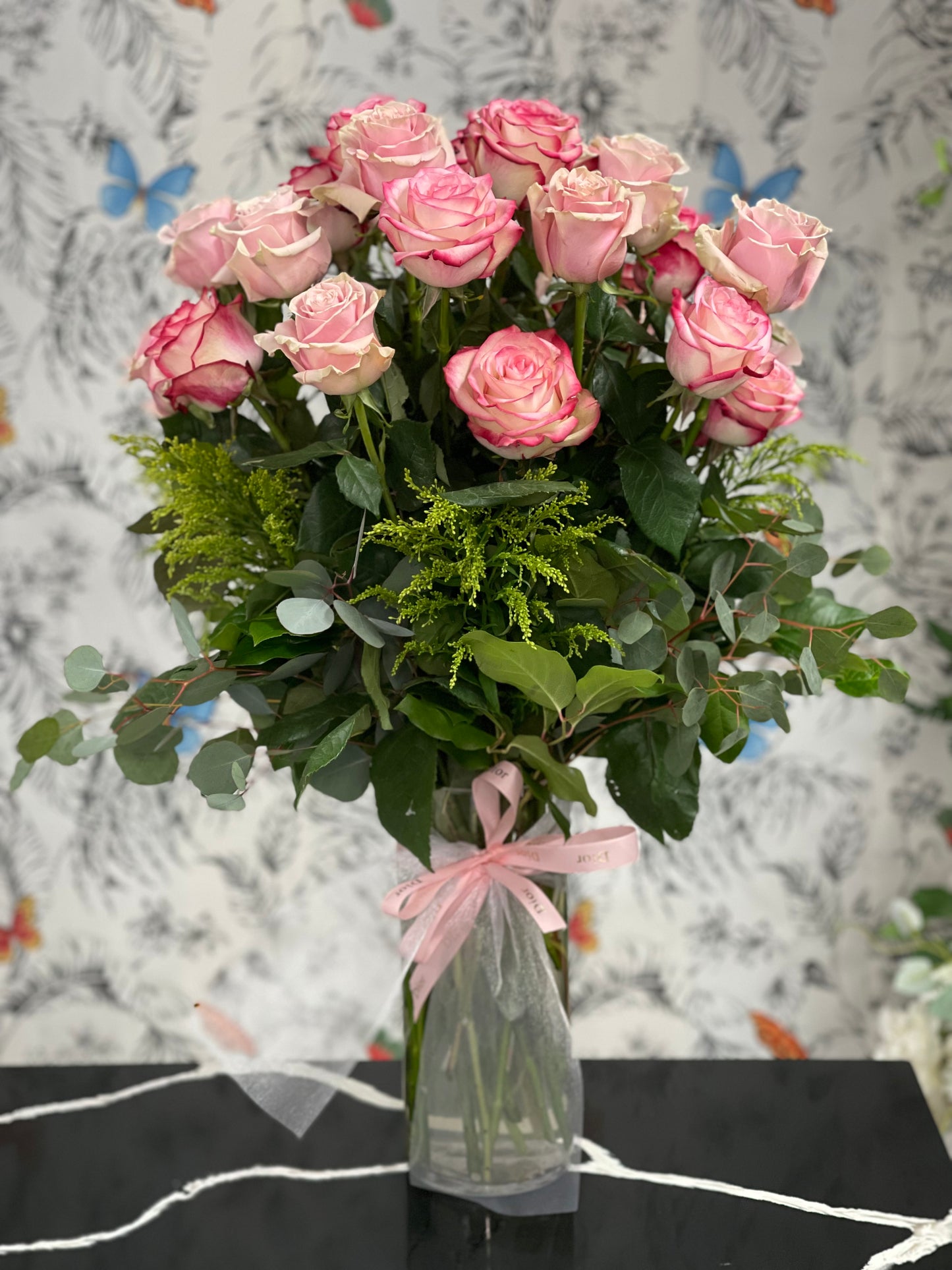 2 Dozen Rose Vase