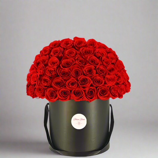 luxury flower box, red roses bloom box for Valentines Day