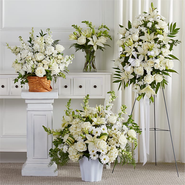 White Funeral & Sympathy Flowers