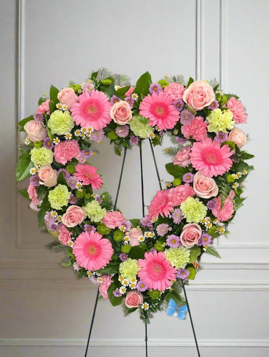 Spring Heart Sympathy Wreath